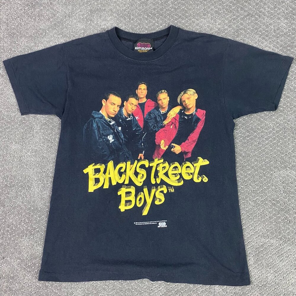 Vintage 90s Backstreet Boys T Shirt Men's Large Fits like Medium or Small 1996